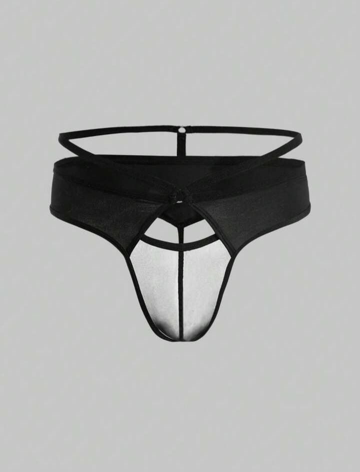 Men's mesh Patchwork hollow Out Thong